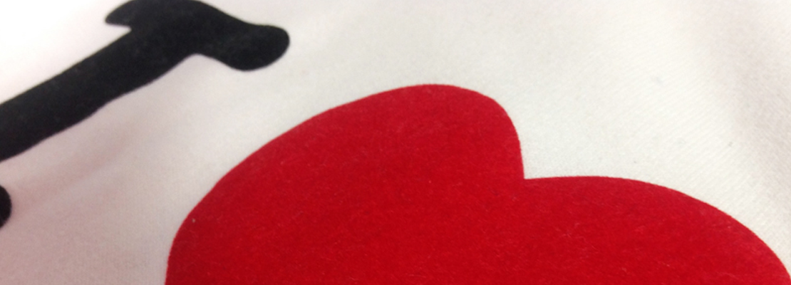 flock printed sweatshirt with block colours