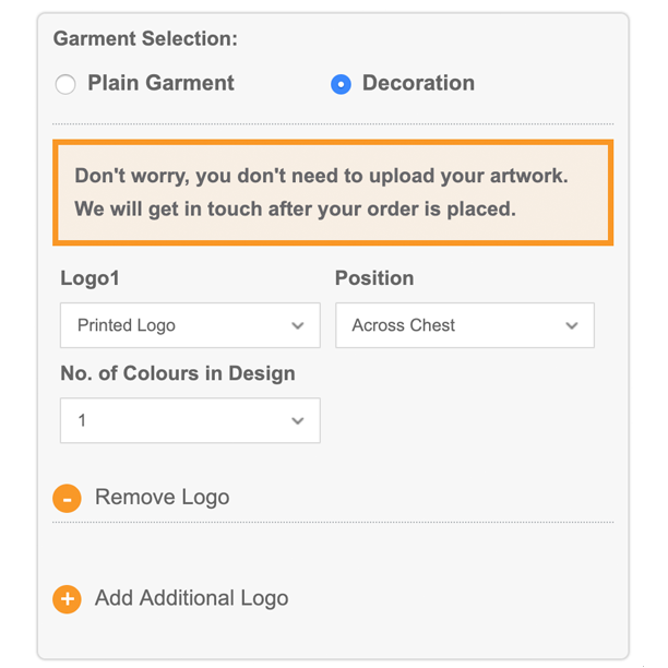 Print option selection