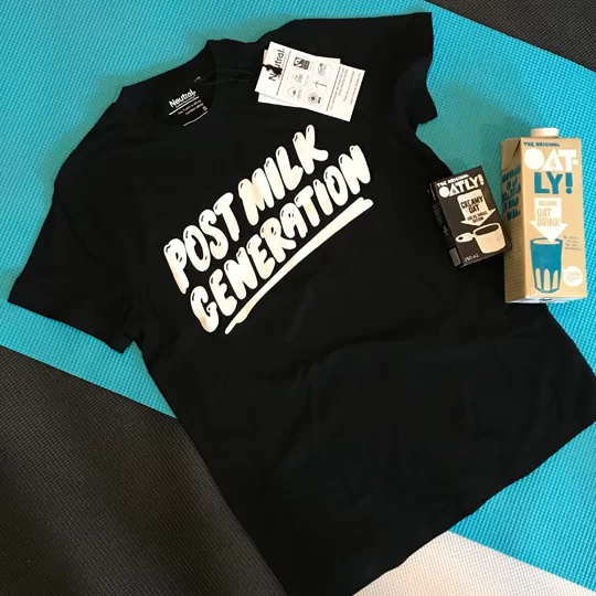 fairtrade screen printed t-shirts for oatly