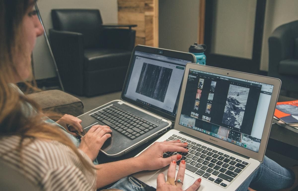 Woman on a laptop