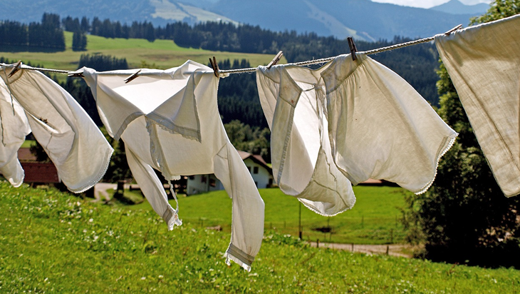 Clothing being dried outside