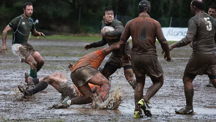 Rugby team in sports kit