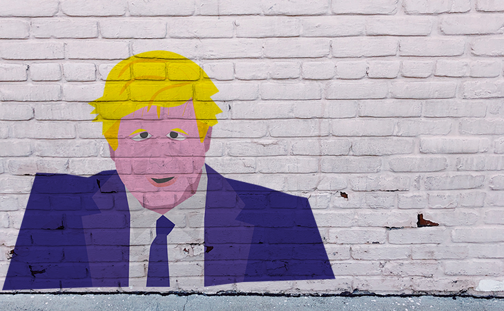 Boris johnson graffiti wall