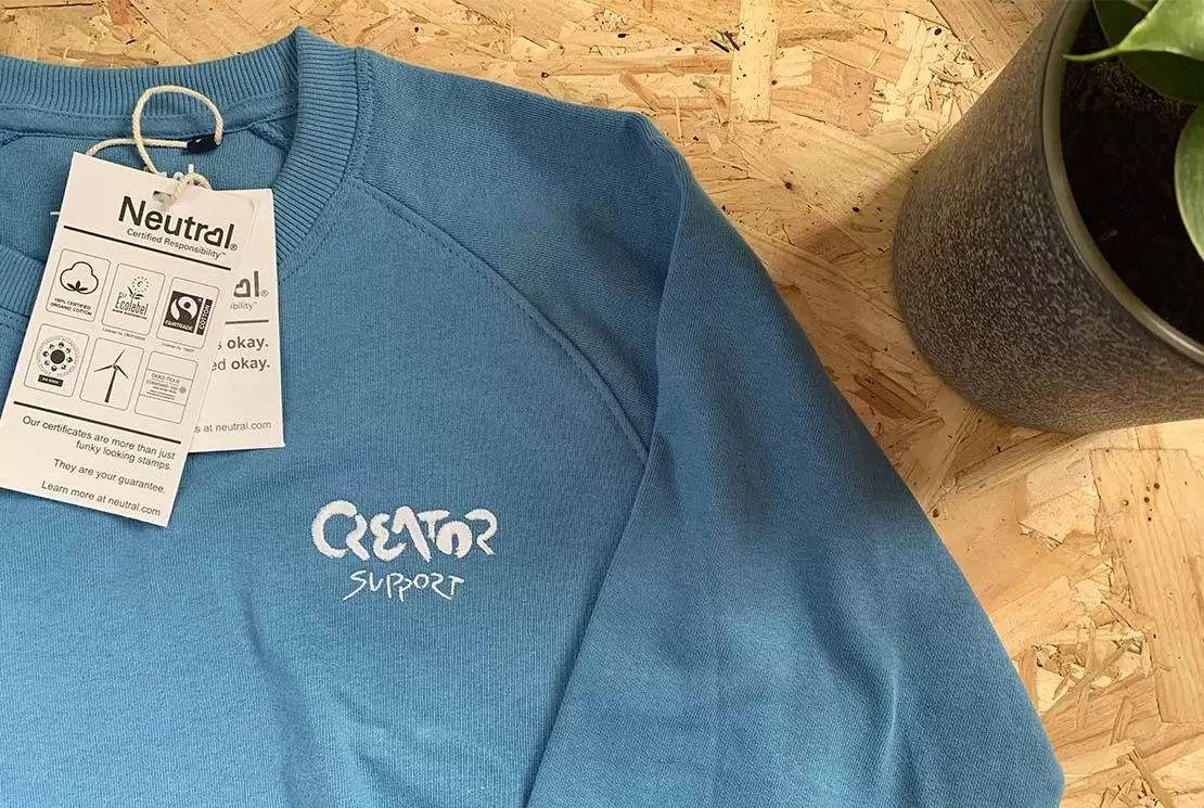 Custom embroidered organic staff sweatshirts