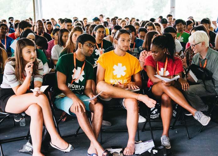 screen printed t-shirts for students at event