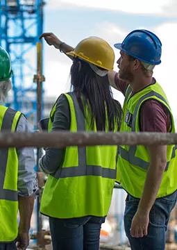 construction team in work clothes