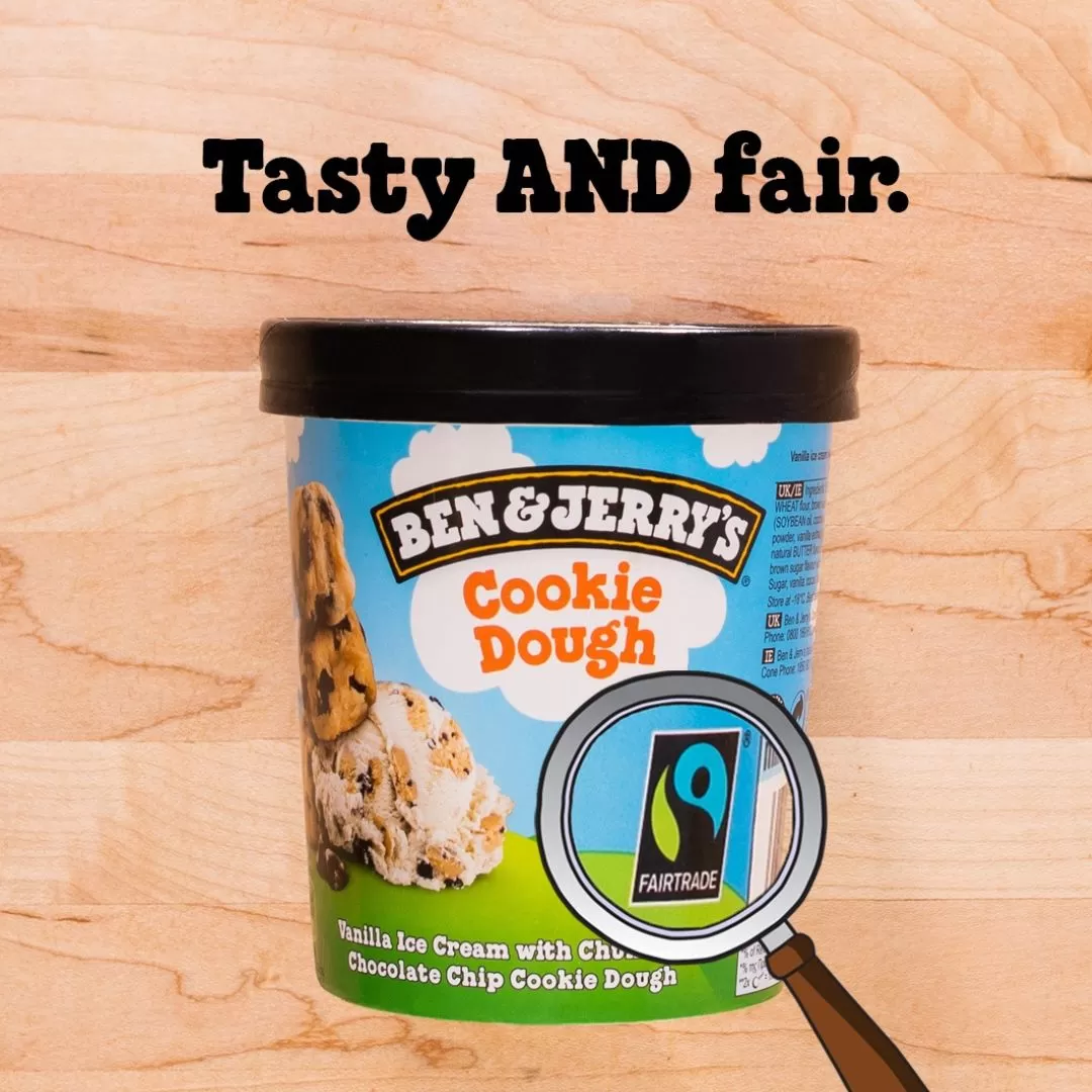 Fairtrade Ice Cream Ben & Jerry's. 