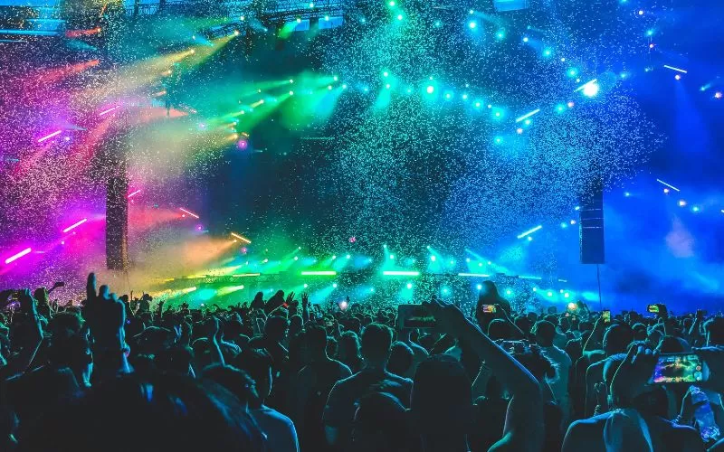 Rainbow Colours At Concert.