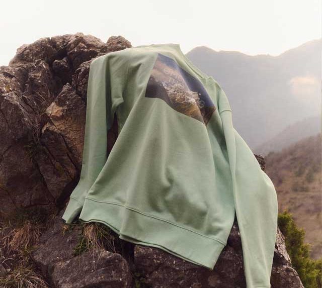 Sustainable organic sweatshirt custom printed