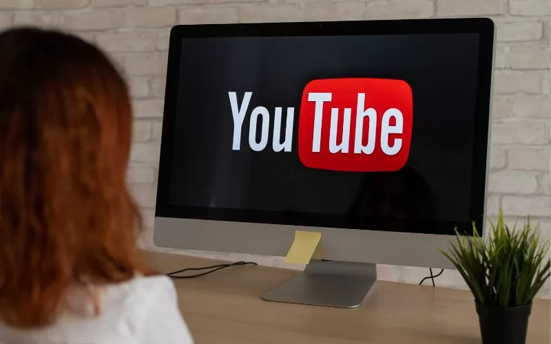 Youtube logo on computer screen.