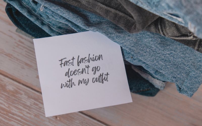 Fast fashion doesn't go with my outfit label.