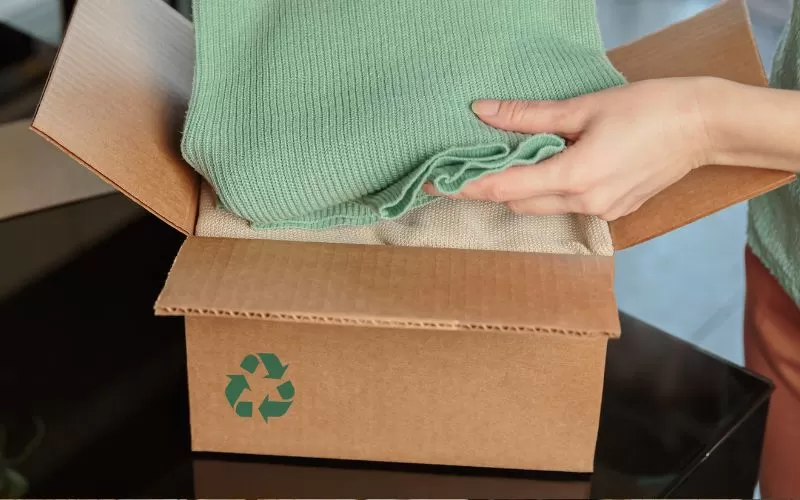 Sustainable clothing packaging.