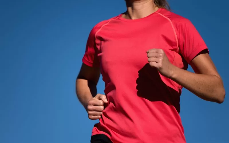 Loose fitting running top bright pink.
