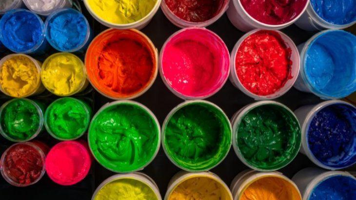 Screen printing ink pots.