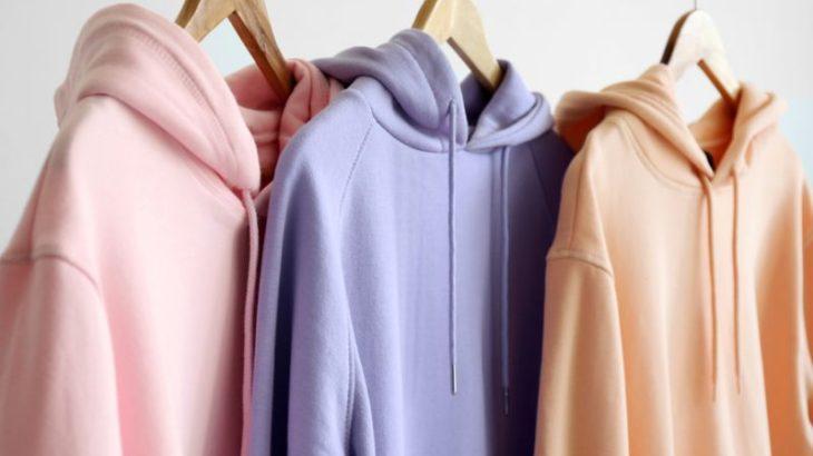 Pastel coloured hoodies ready for a logo placement.
