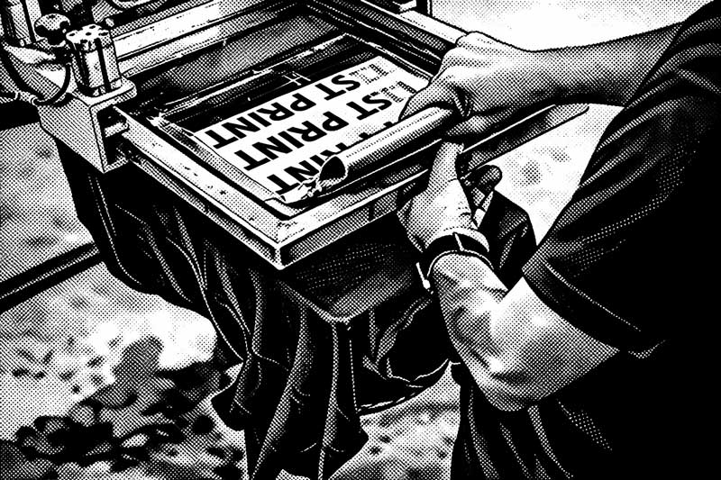 Screen Printing on manual press