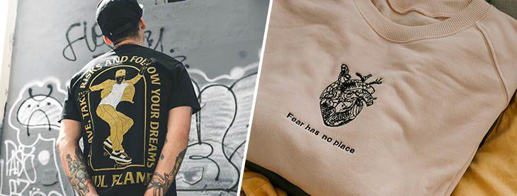 DTG printing vs embroidery
