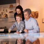 Family in a museum.