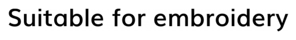 Font suitable for embroidery
