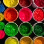 Screen printing ink pots.