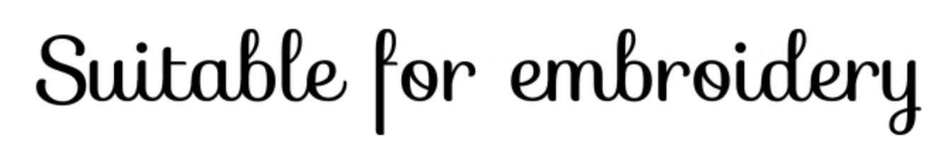 Font suitable for embroidery